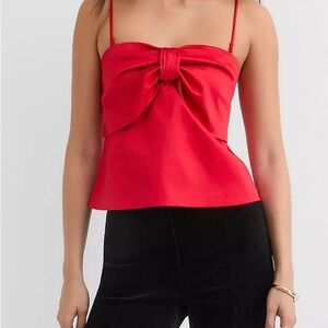 LOFT Red Bow Camisole Top